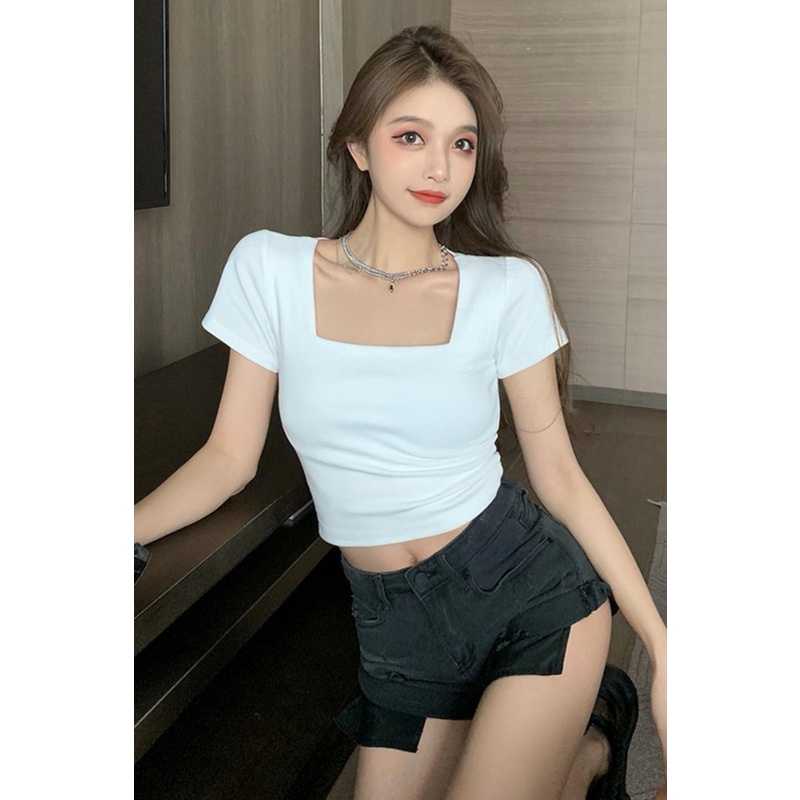 NRVP Áo Thun NgắN Tay DáNg Ôm ThờI Trang Cho Nữ