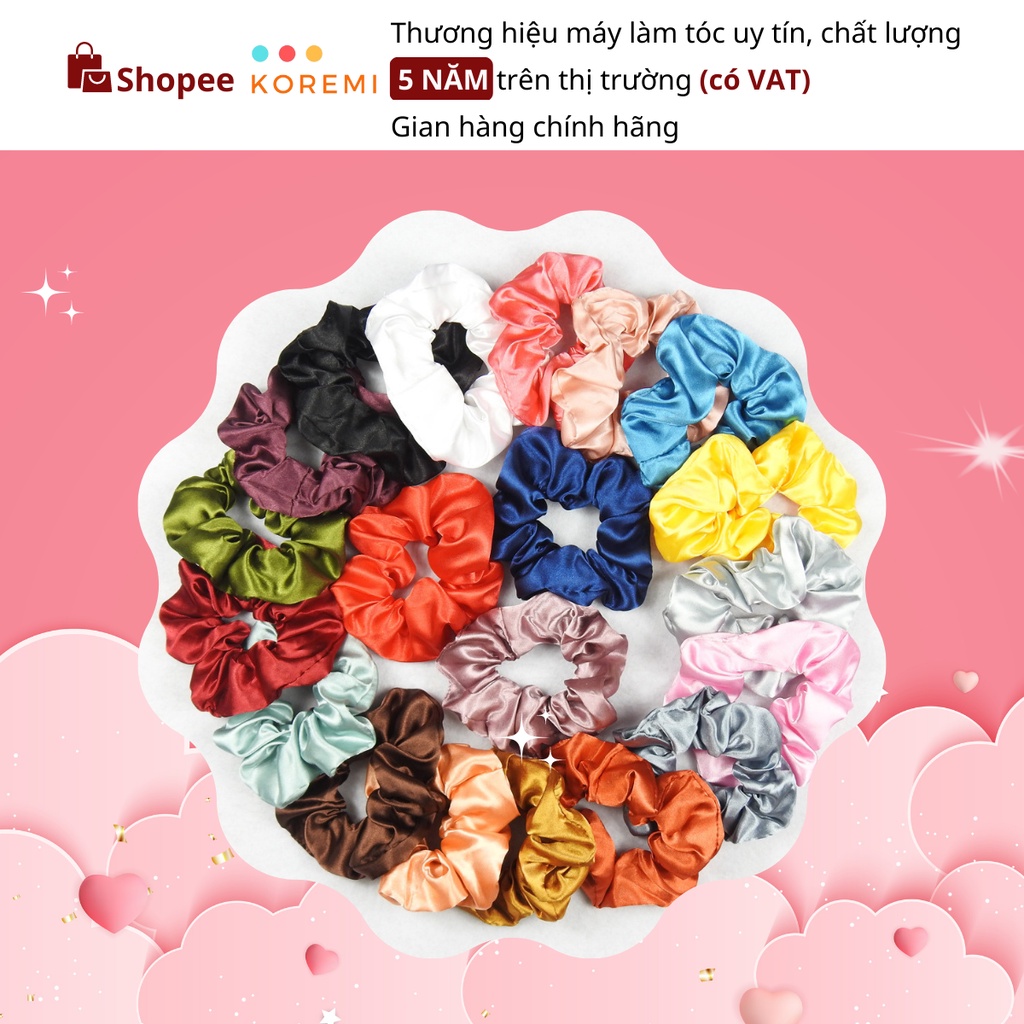 Dây Cột Tóc Vải Scrunchies Phi Bóng Full color
