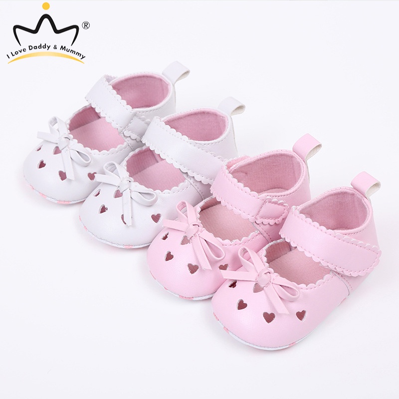 Giày Lười Thoáng Khí Đế Mềm Chống Trượt Đính Nơ Dễ Thương Cho Bé