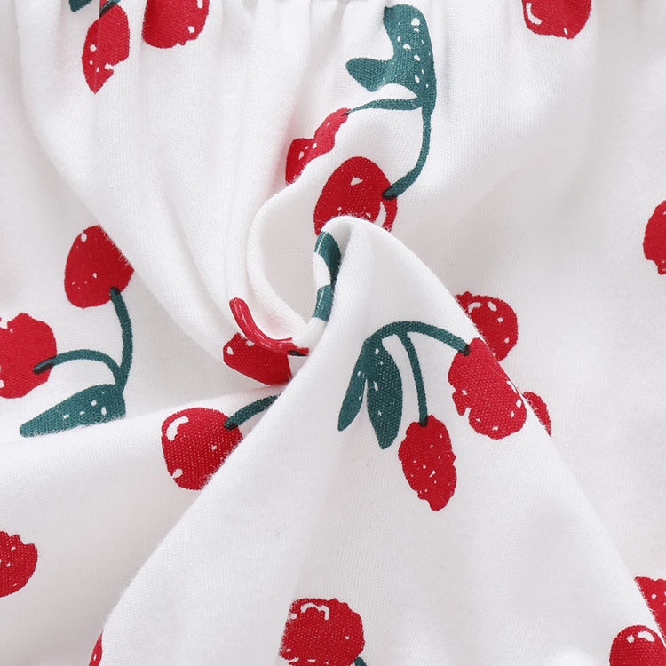 Body váy hình quả chery bé gái kèm nơ tóc siêu đáng yêu