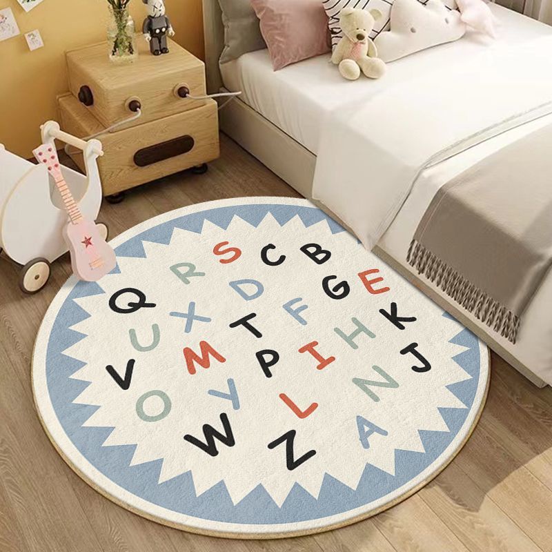 Thảm Bông Tròn Mềm Mại Dày Dặn Chống Trượt Họa Tiết Hoạt Hình Cho Phòng Ngủ / Phòng Khách