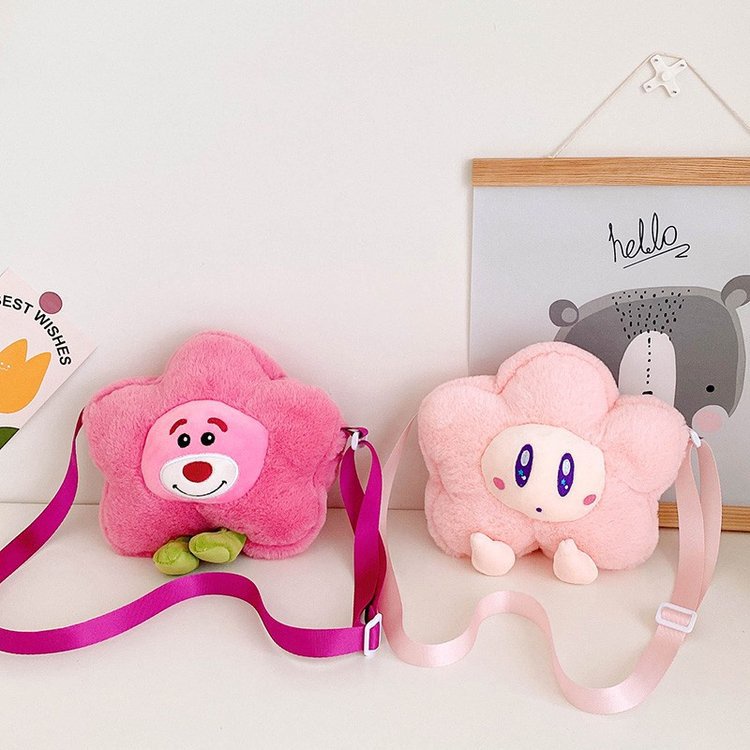 Sanrio gấu dâu Lotso Túi Xách Đeo Vai Sức Chứa Lớn Họa Tiết Hoa Hoạt Hình Thời Trang