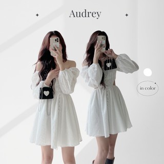 V015 váy thô hoa phối bèo khoét eo audrey