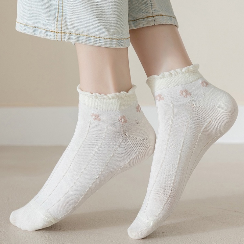 Set 5 Đôi Vớ Cotton Cổ Thấp Chống Trượt Thoáng Khí Thoải Mái