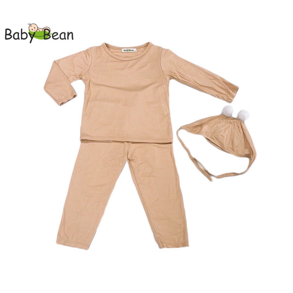 Bộ Đồ Thun Lạnh Tay Dài Bé Sơ Sinh BabyBean kèm NÓN (MÀU NGẪU NHIÊN) (7kg-13kg)