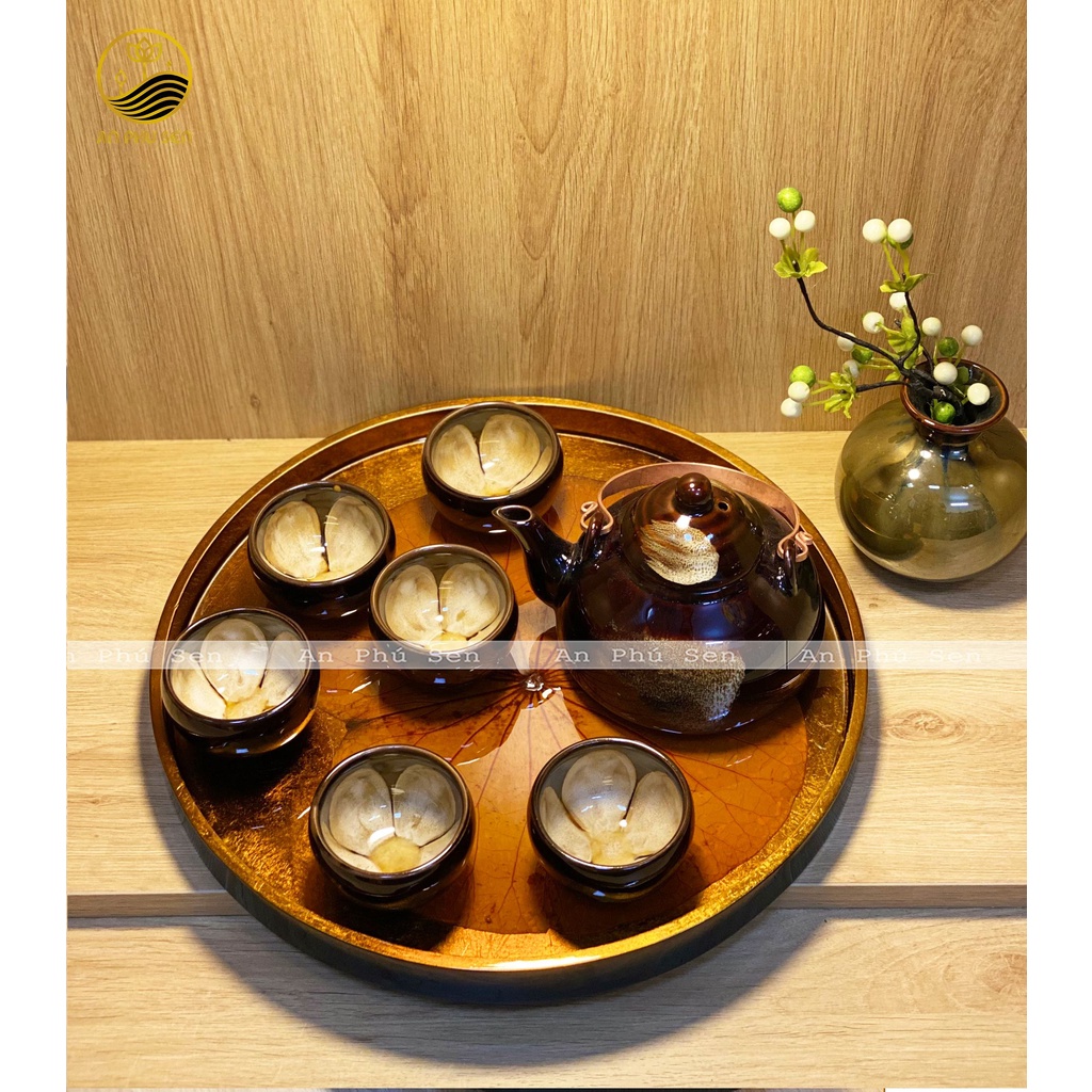 KHAY LÁ SEN THẬT, KHAY TRÀ LÁ SEN, ĐỒ TRANG TRÍ DECOR LÁ SEN