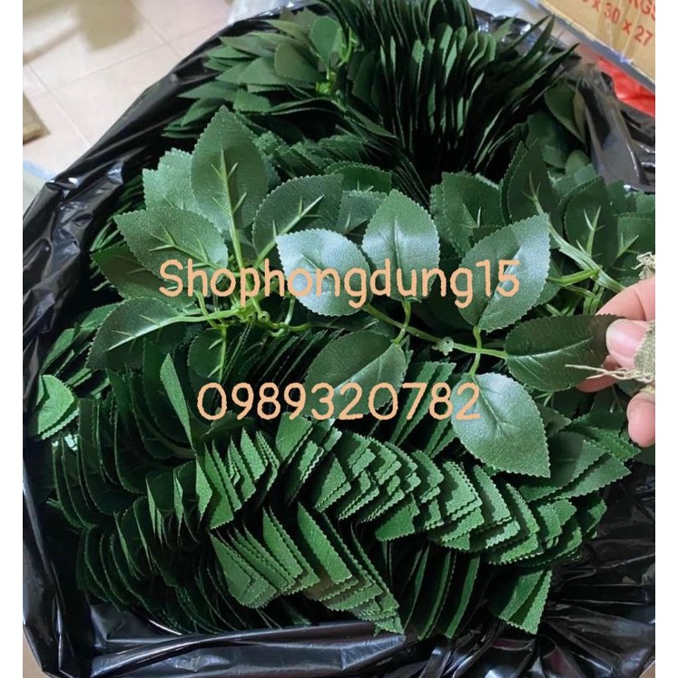 100g lá hồng dùng cắm hoa giả, hoa sáp, hoa giấy ..