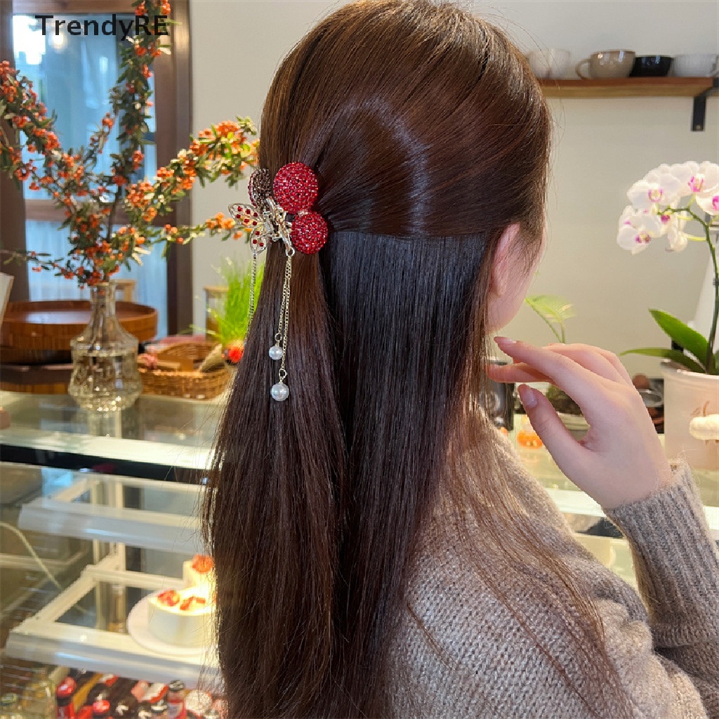 Kẹp Tóc Hình Quả Cherry Có Đính Đá 1 Cái