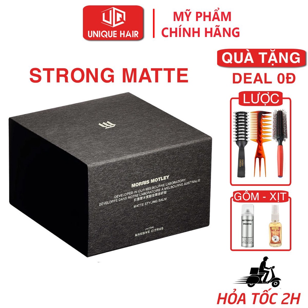 Sáp vuốt tóc Morris Motley Strong Matte Styling Balm 100gr - new 2023 + Tặng lược Chabao