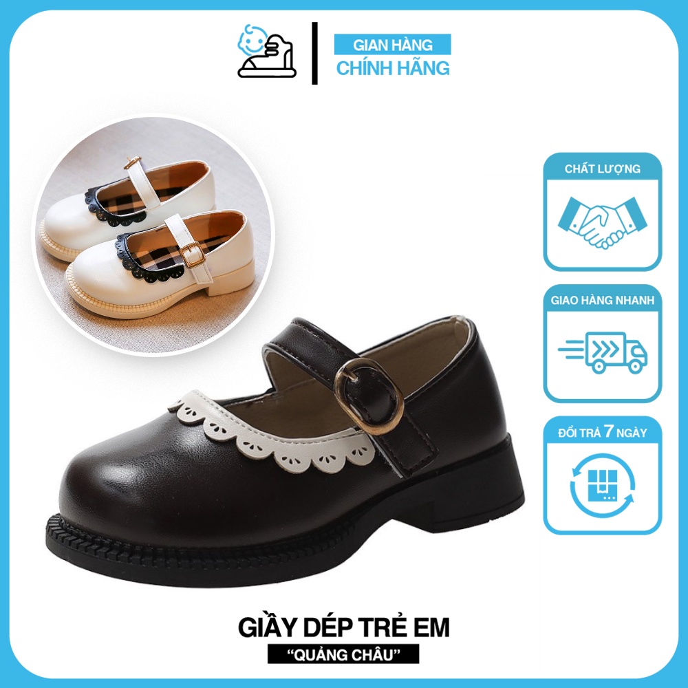 Giày búp bê công chúa đế bằng da mềm cho bé gái 2-6 tuổi G008