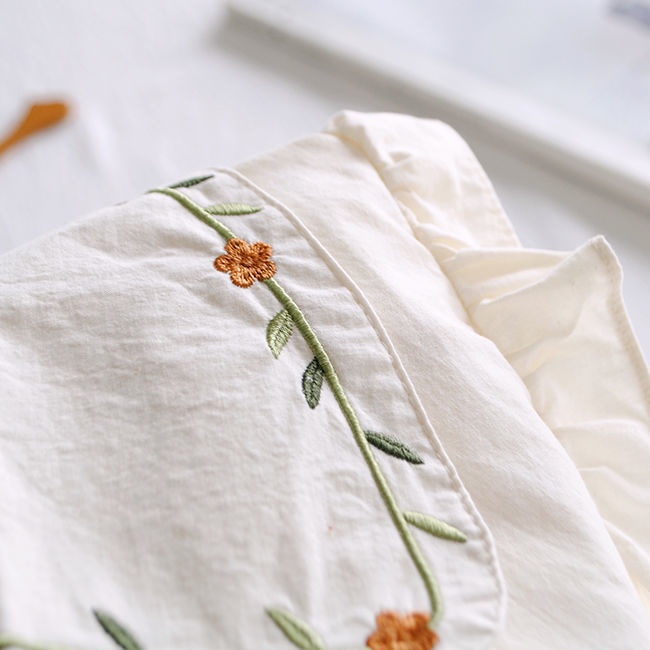 Áo Sơ Mi Mùa Hè 2022 Thiết Kế Mới Thêu Họa Tiết Phong Cách Đại Học Claudine Nhật Bản Cho Nữ