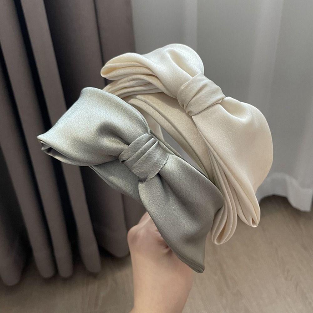 Băng Đô Cài Tóc Hai Lớp Thắt Nơ Xoắn Dễ Thương Ngọt Ngào Retro Cho Nữ Rửa Mặt