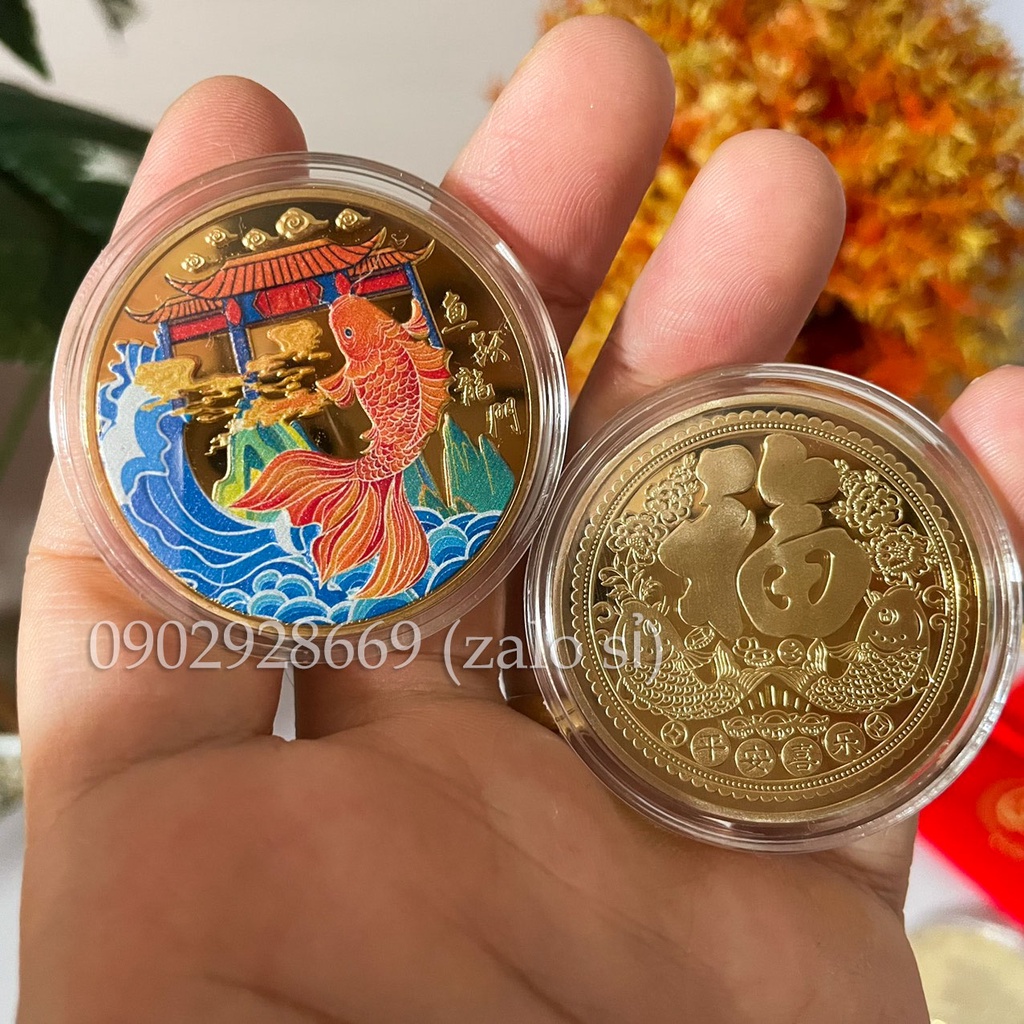 Đồng Xu Cá Chép Vượt Vũ Môn  Tinh Sảo, Thăng tiến vượt bậc, quà tặng may mắn