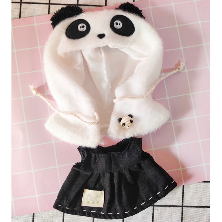 Bộ Áo Choàng + Chân Váy Kiểu Hoạt Hình Đáng Yêu Cho Búp Bê 20cm