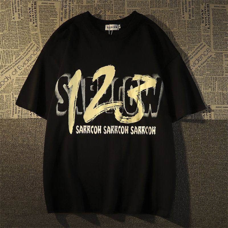Áo Thun 100% Cotton Tay Ngắn Dáng Rộng Phong Cách Thời Trang Retro Cho Nam Giới
