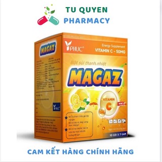 Bột thanh nhiệt Magaz  - giảm nhiệt miệng, bổ sung vitamin C - Vitamin C 50mg Hộp 10 gói