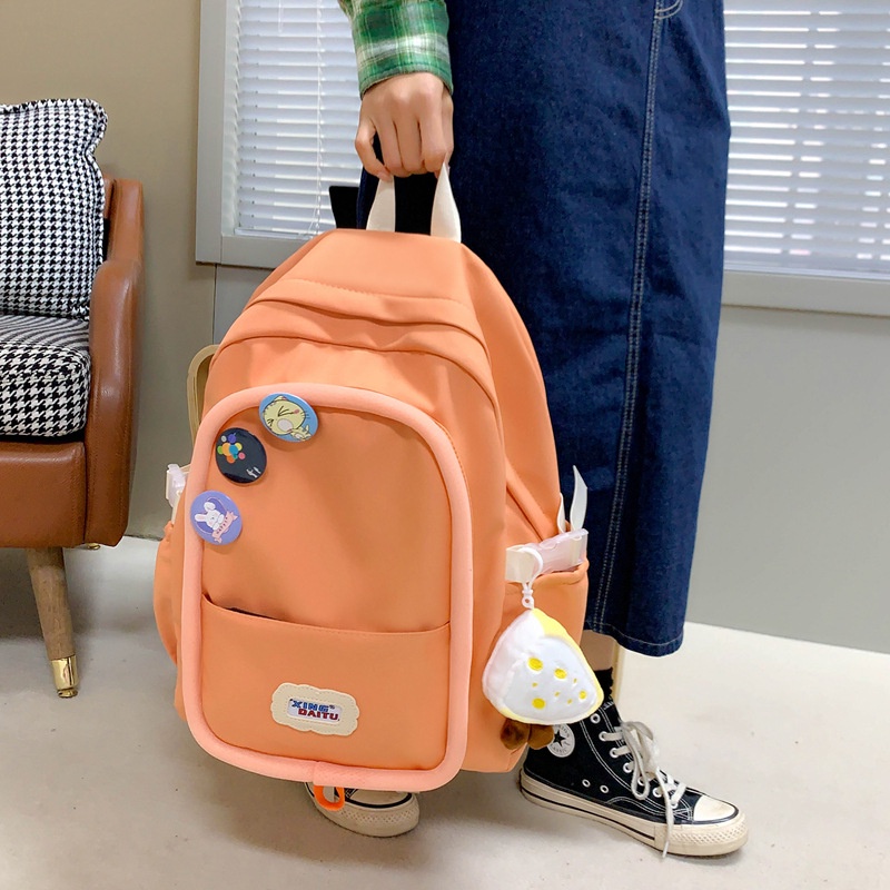 Ba Lô Đi Học Đựng Máy Tính Thiết Kế Đơn Giản Màu Sắc Nổi Bật Thời Trang Hàn Quốc 20