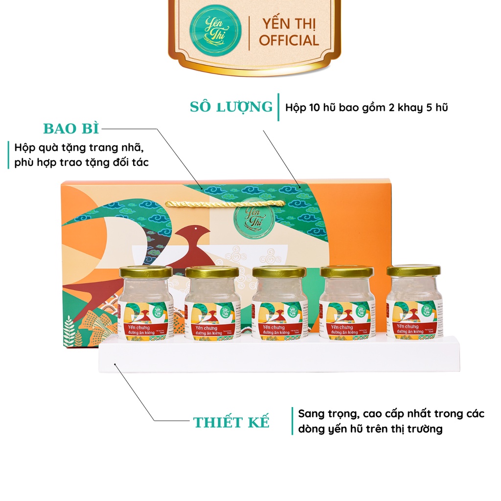 Yến Thị - Gói dành cho người tiểu đường và ăn kiêng - Yến sào Khánh Hòa chưng sẵn - 30% yến thô
