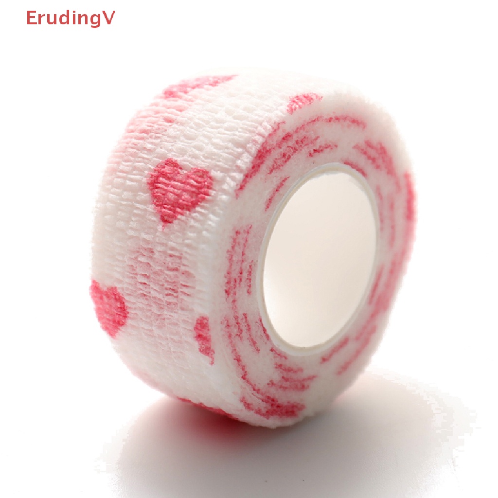 [ErudingV] Vòi Quấn Thể Thao Tự Dính Co Giãn In Hình Trái Tim Màu Trắng