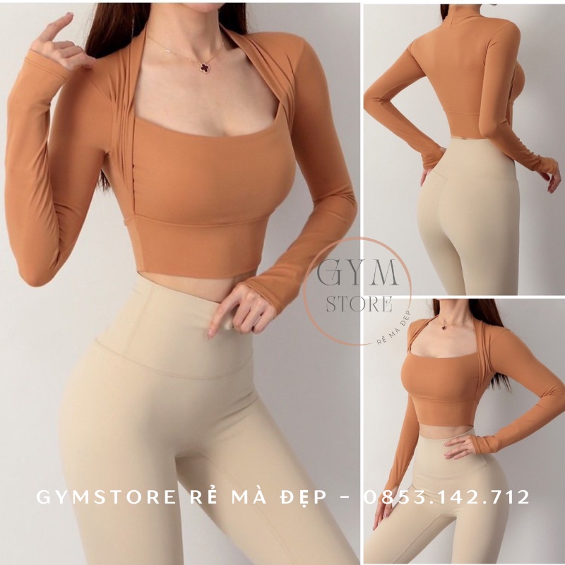 Áo Tập Gym Yoga Croptop Ôm Body Thể Thao Nữ 𝐂𝐎́ 𝐌𝐔́𝐓 Thun Poly Mềm Mịn Siêu Thoáng Thoải Mái 𝙎𝙤𝙡𝙤 𝙎𝙥𝙤𝙧𝙩𝙨𝙬𝙚𝙖𝙧 385