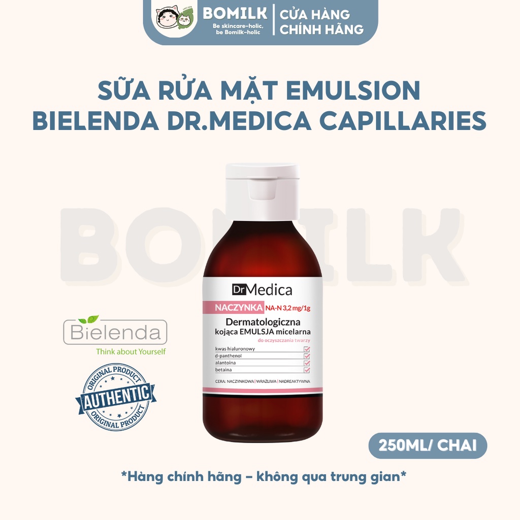 Gel rửa mặt Bielenda emulsion Dr.Medica Capillaries - giữ ẩm, dịu da