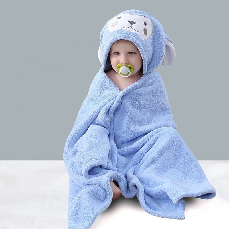 HQP Áo choàng tắm cho bé có mũ vải bông san hô🍁FREESHIP🍁Khăn tắm, khăn choàng nhiều mẫu kích thước 140x70 cm