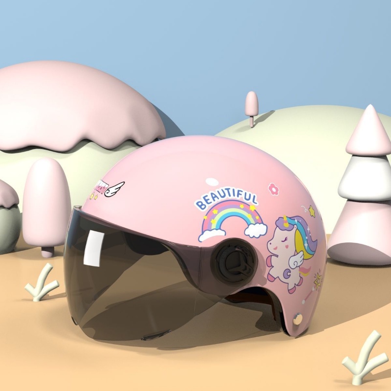 Mũ Bảo Hiểm Chống Nắng Họa Tiết Hoạt Hình Dễ Thương Thời Trang Mùa Hè Cho Bé