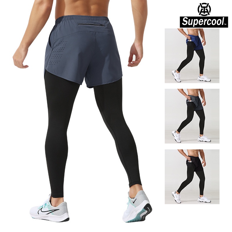 #SupercooL# 2 Lớp Quần Giữ Nhiệt Thể Thao Nam Quần Dài Thể Dục Quần Short Đùi Baggy Legging Slimfit Phong Cách âu Mỹ Vải Thoáng Thun Lạnh PE Co Nhanh Khô Cao Cấp Co Giãn Túi Hộp Chạy Bộ Chuyên Bóng Rổ Bóng Đá Cầu Lông Xe đạp