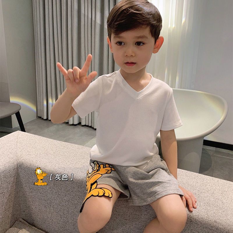 Quần Short Bé Trai Dễ Thương Cá Tính,Quần Short Họa Tiết Mèo Garfield Hoạt Hình Ba Chiều Giản Dị Dành Cho Bé Trai