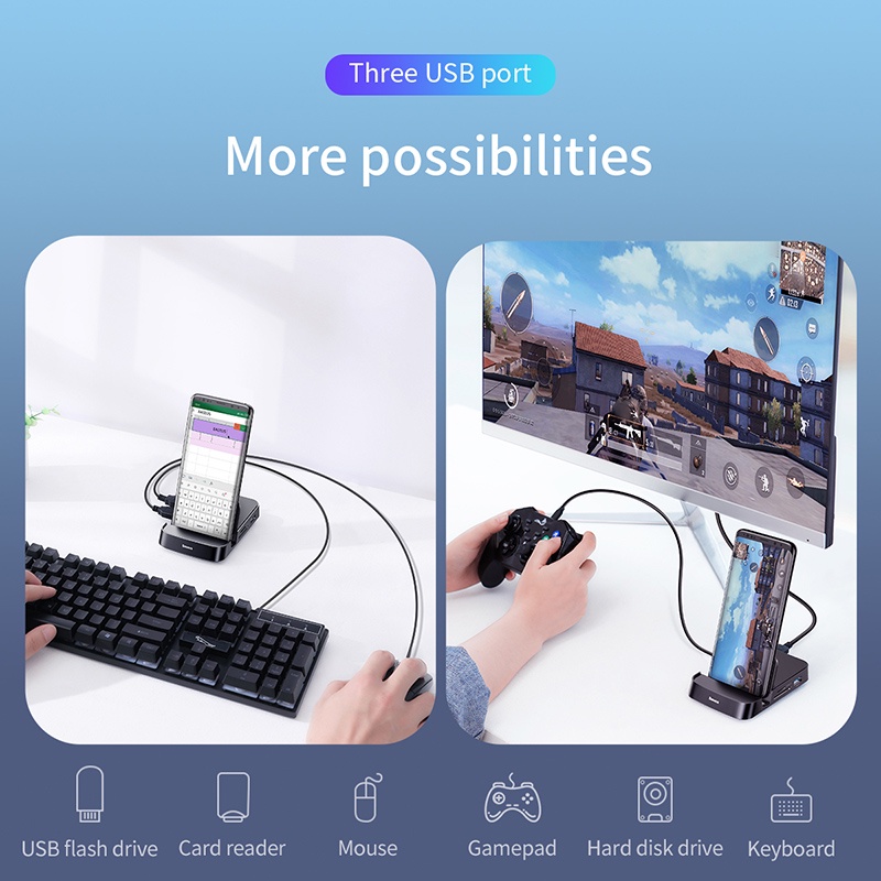 USB C HUB Dex Station sang USB 3.0 HDMI tương thích với HUB cho Samsung S20 Note 20 Huawei P40 Mate 30 Type C Dock Station