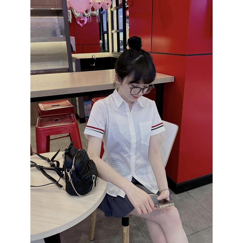 Áo Sơ Mi Tay Ngắn Viền Cổ Tay - BT Fashion