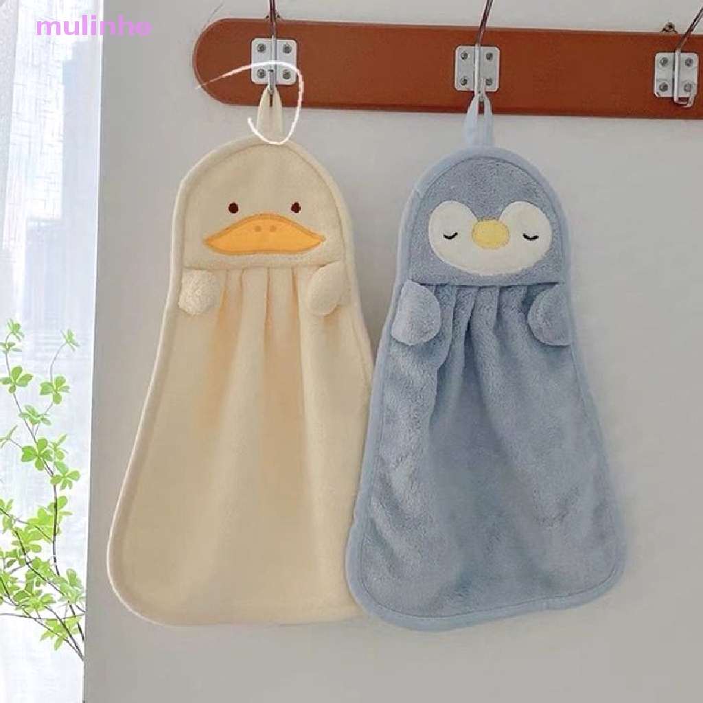 1 Khăn Lau Tay Treo Tường Bằng Vải Lông Cừu San Hô Thấm Hút Tốt In Họa Tiết Hoạt Hình Đáng Yêu Cho Bé