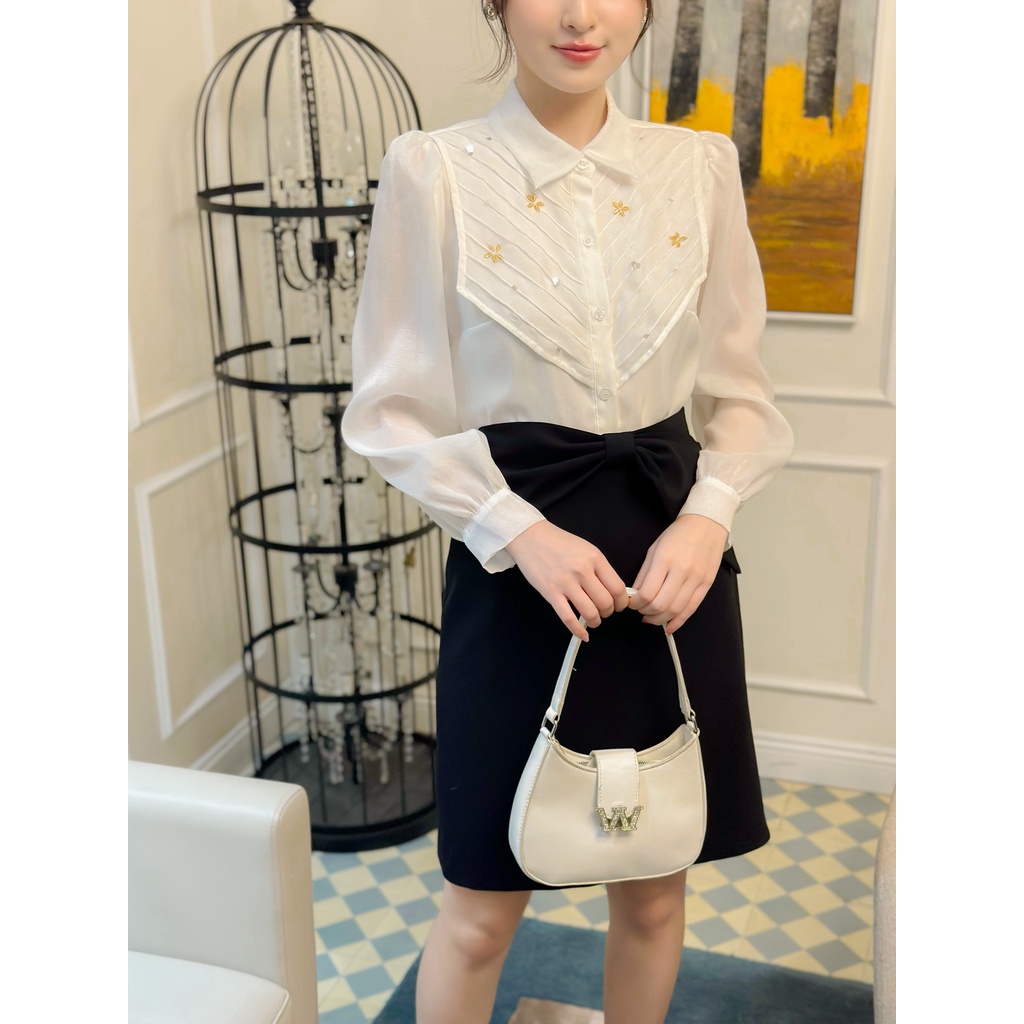 Set áo sơ mi và chân váy Christy Set Rimmy phong cách công sở, nhã nhặn