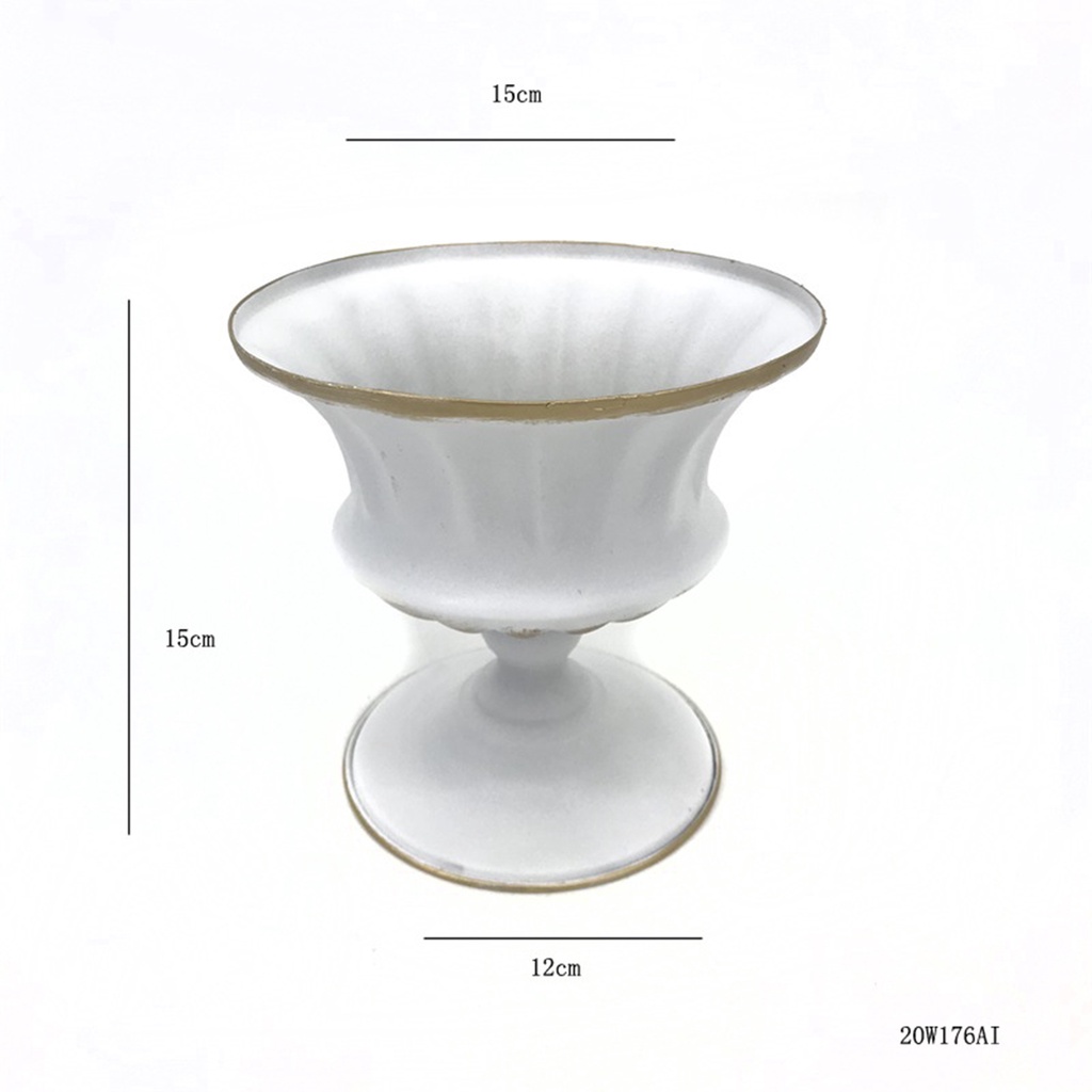 Bình hoa Kesoto bằng sắt màu trắng trang trí bàn ăn/ văn phòng