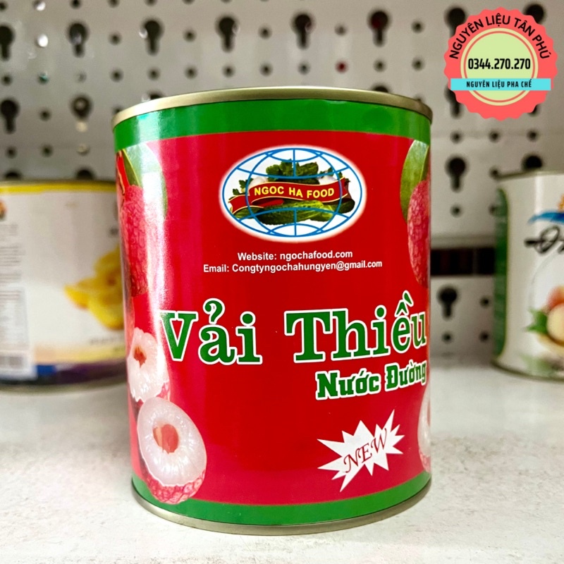 Vải ngâm đường Ngọc Hà - Lon lớn 850gr
