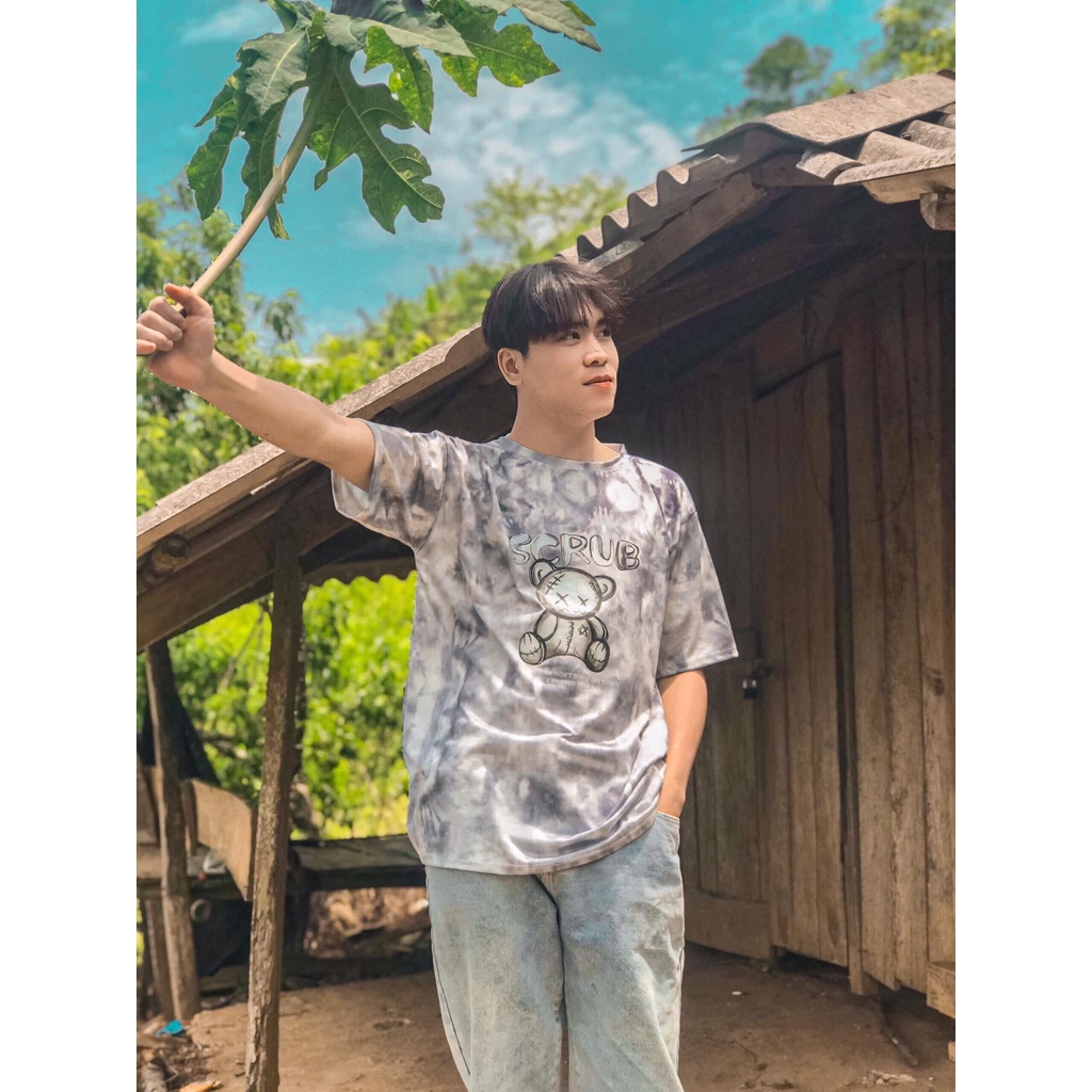 Áo thun loang tay lỡ chất liệu 100%.cotton cao cấp thấm hút mồ hôi nam nữ unisex