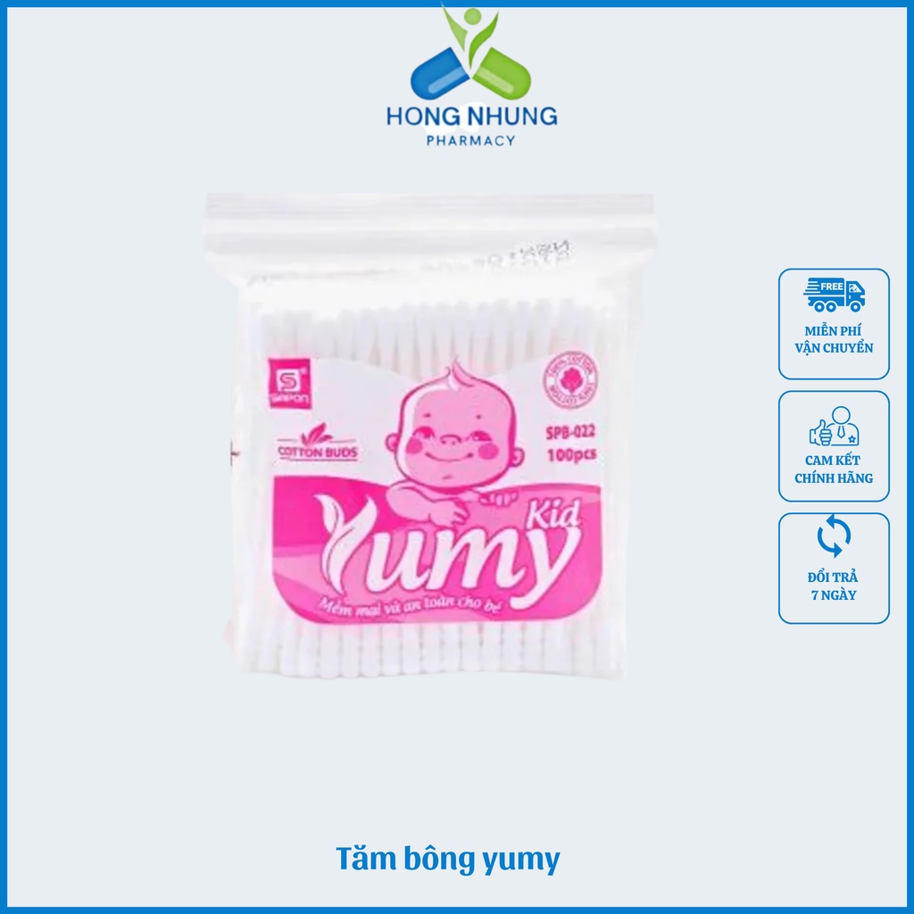 Tăm bông Yumi trẻ em (Gói 100 que)