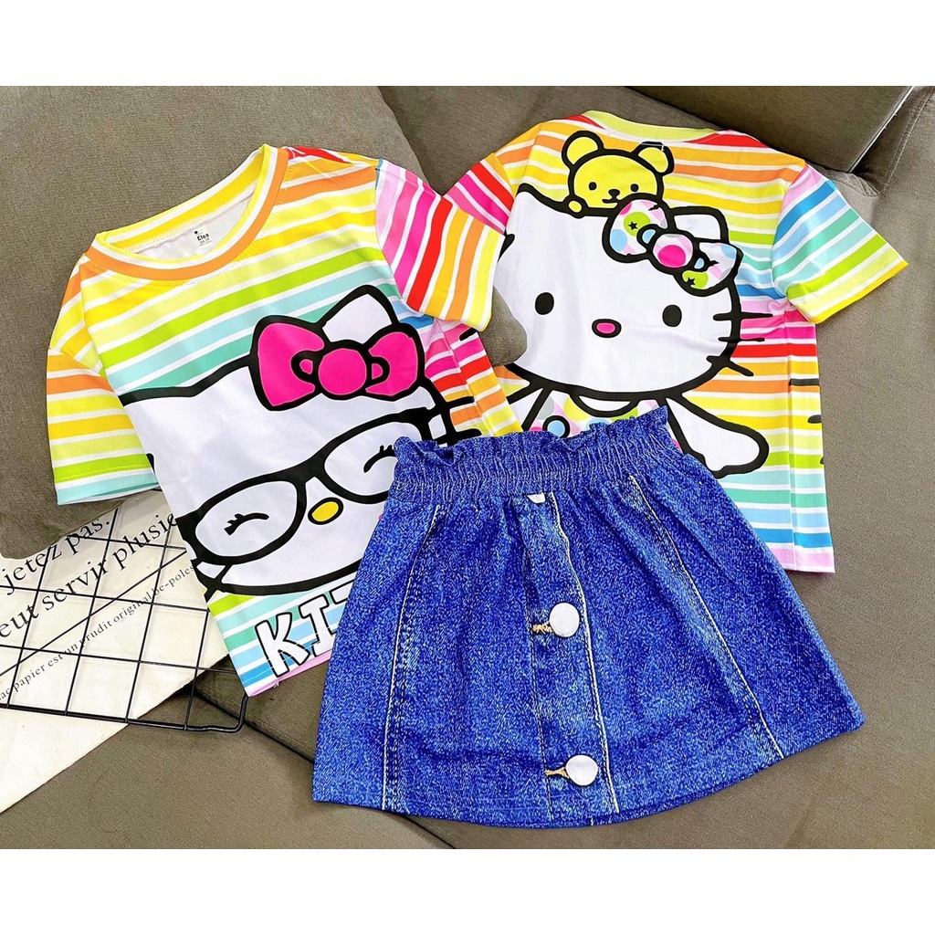 Bộ Quần Váy bé gái in hình 3D hoạt hình ngộ nghĩnh nhiều mẫu BGM34 [8-40Kg]