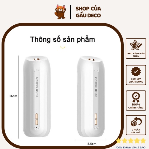 Máy xịt thơm phòng, máy phun sương tự động để bàn, dán tường nhà vệ sinh khử mùi nhỏ gọn lưu hương đến 30 ngày