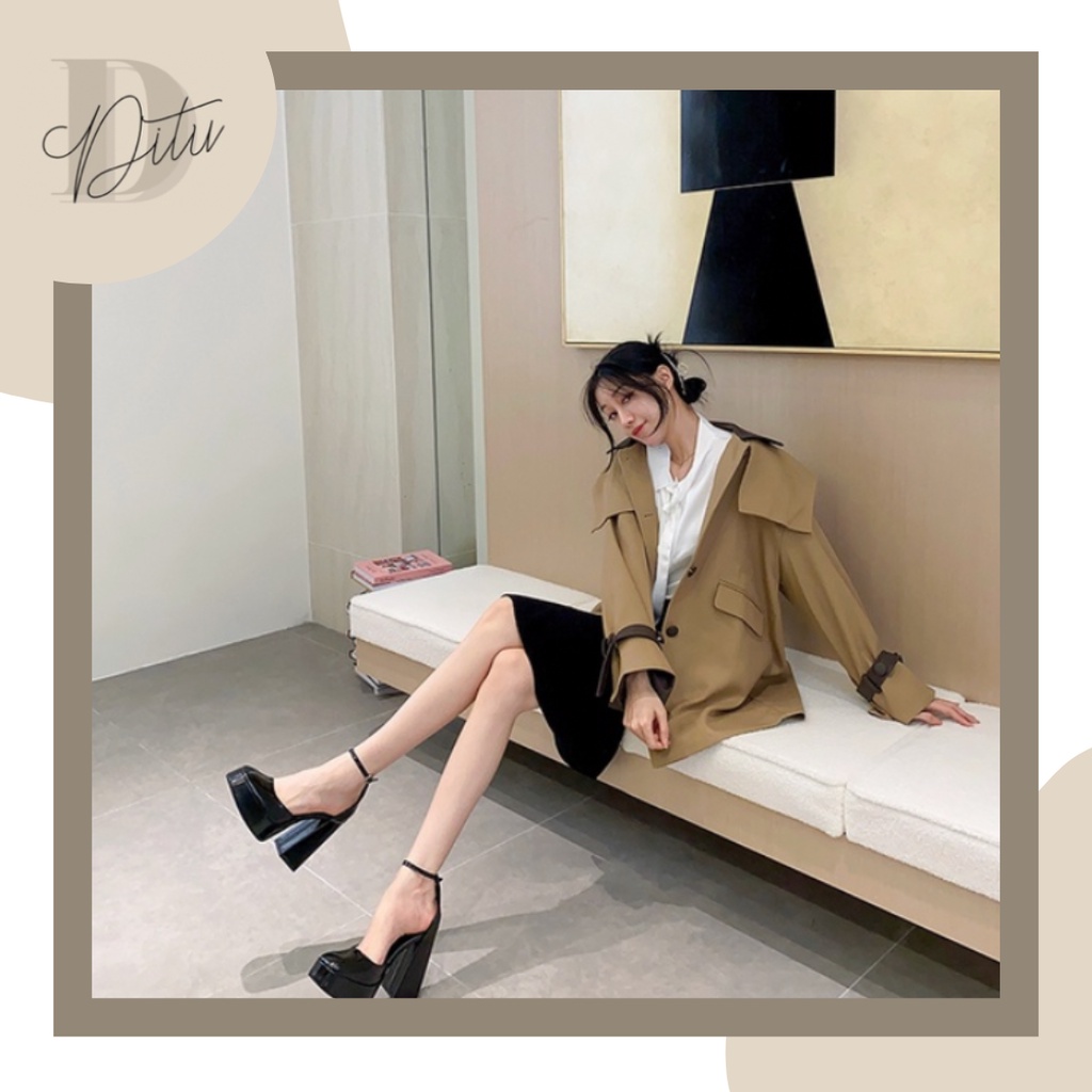 Giày Cao Gót Nữ Mary Jane đế trụ vuông đế cao 12cm Siêu Xinh - Giày Cao Gót Lolita 2023