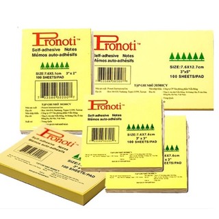 Giấy ghi chú Pronoti - giấy note vàng Pronoti 2x3 3x3 3x4 3x5