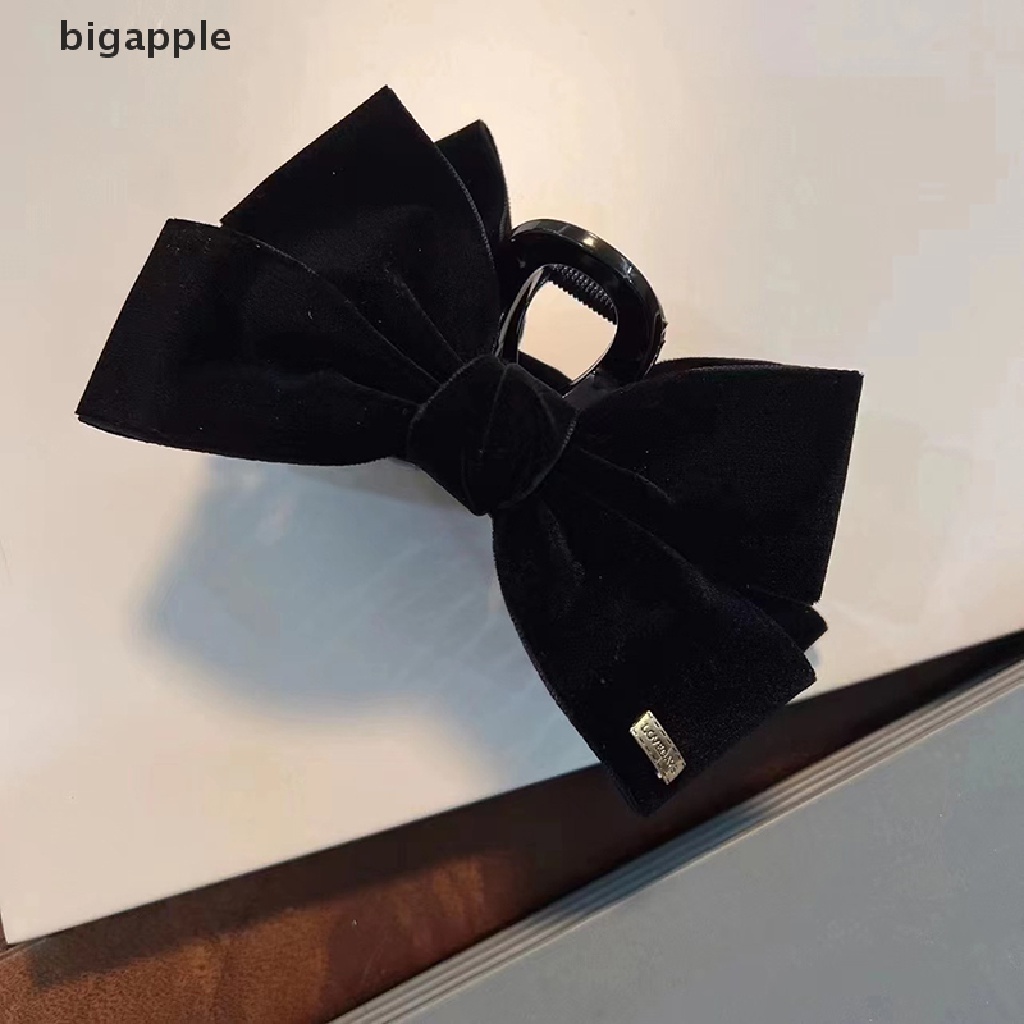 Bigapple Kẹp Tóc Đuôi Ngựa Hình Nơ Chéo Hai Mặt Màu Trơn Thanh Lịch RDG