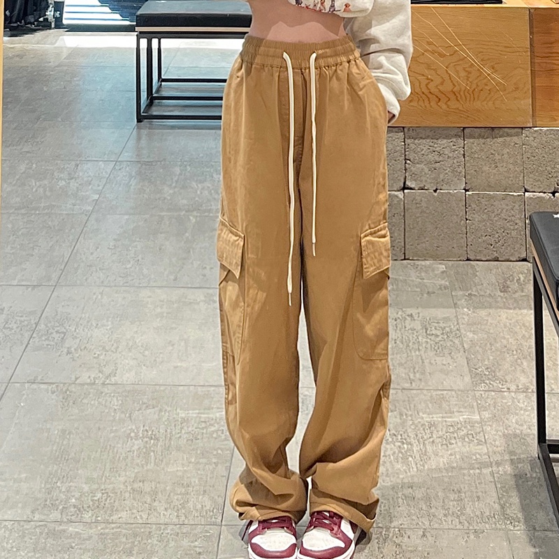 Quần dài SUXI lưng cao ống rộng thời trang mùa xuân dành cho nữ