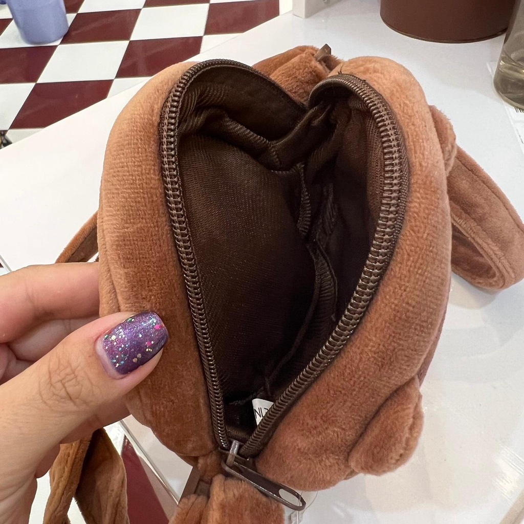 Túi Vải Đeo Chéo Bông Gấu