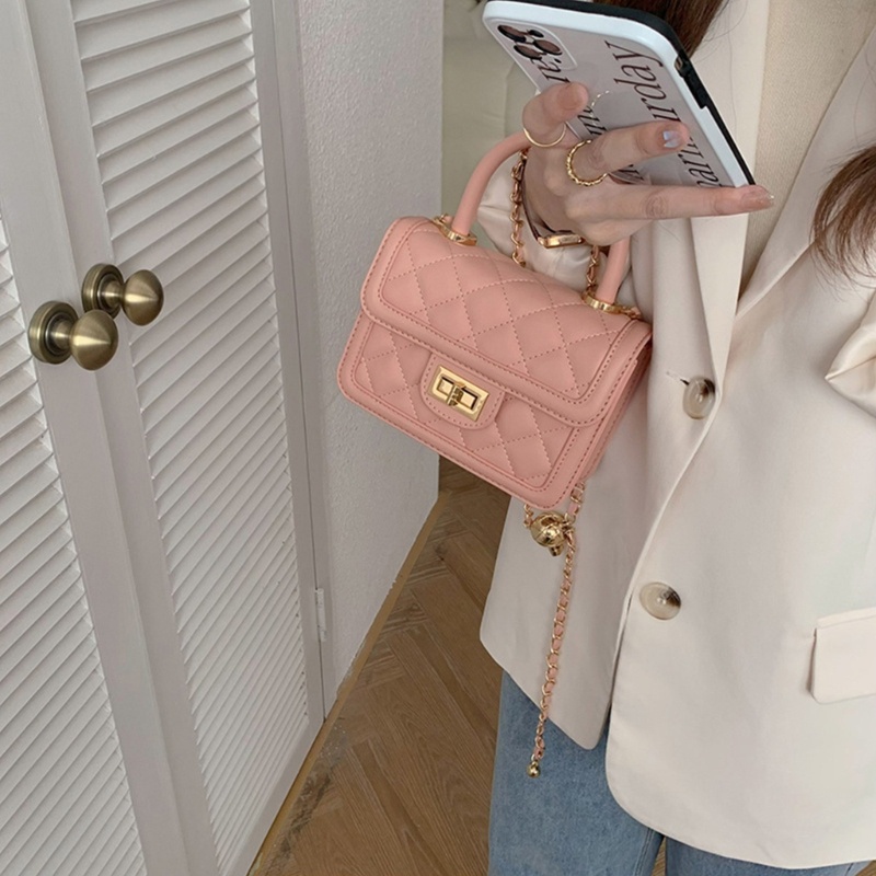 Túi Da PU Đeo Chéo Họa Tiết Lưới Thời Trang Dành Cho Nữ