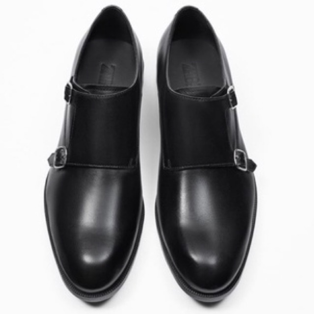 Giày tây da đen Zara authentic MONK