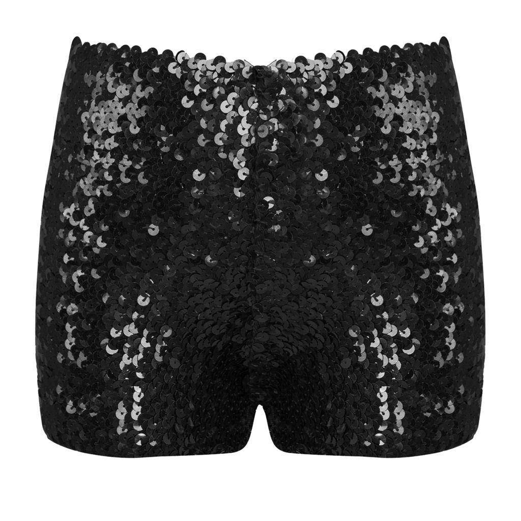 Quần Short Co Giãn Tốt Màu Trơn Đính Sequin Lấp Lánh Thời Trang Cho Bé Trai Và Gái
