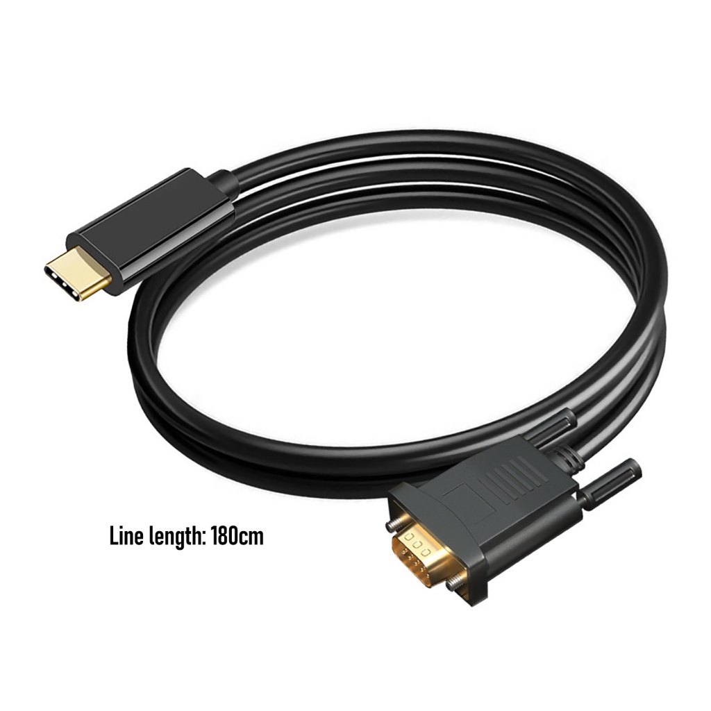 Cáp chuyển đổi LENOVO mini 1.8m độ phân giải cao 1080P Type-C 3.1 sang VGA USB-C cho máy chiếu