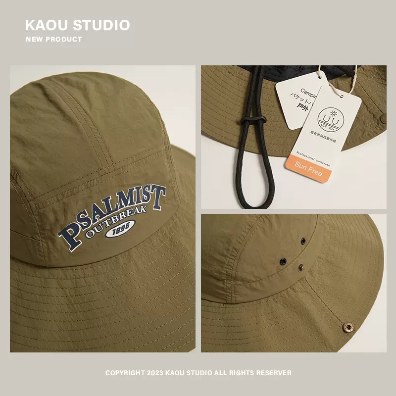 Nón Tai Bèo Dây Rút Nhanh Khô In Chữ Phong Cách Nhật Bản Thời Trang Unisex