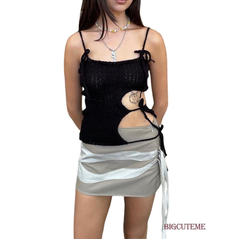 Áo Dệt Kim Sát Nách Hở Lưng Màu Sắc Thời Trang Mùa Hè Cho Nữ